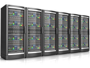 network workstation servers 3d illustration