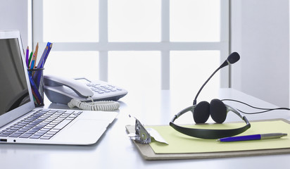 Communication support, call center and customer service help desk.