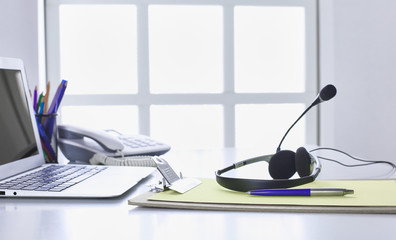 Communication support, call center and customer service help desk.