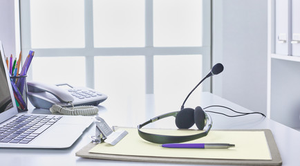 Communication support, call center and customer service help desk.