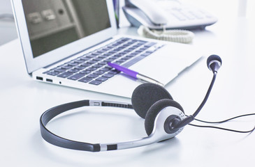 Communication support, call center and customer service help desk.