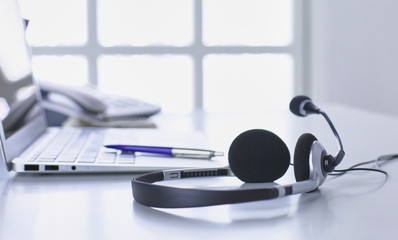 Communication support, call center and customer service help desk.