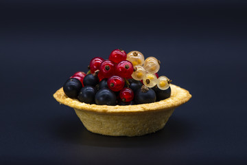 Tartlet red white black currant isolated dessert 