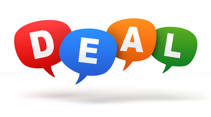 deal speech bubbles 3d concept illustration