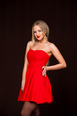 Portrait close up of young beautiful blonde woman