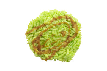 Crispy rice cakes with palm sugar isolated on white background