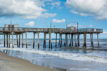 A fishing pier in the Atlantic Ocean, in Margate City, New Jersey.