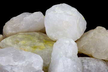 Pile of Quartz Isolated on a Black Background