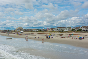 View of the beach on a summer day in Ventnor City, New Jersey