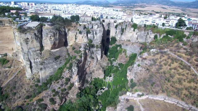 Ronda desde el aire. Pueblo con encanto de Malaga en Andalucia, España