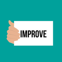Man showing paper IMPROVE text
