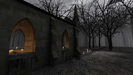 Fototapeta premium 教会と墓