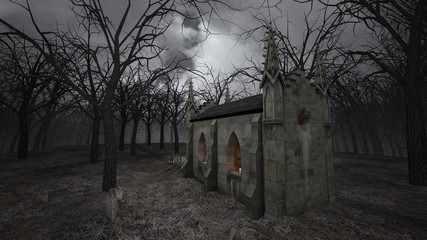 Fototapeta premium 教会と墓