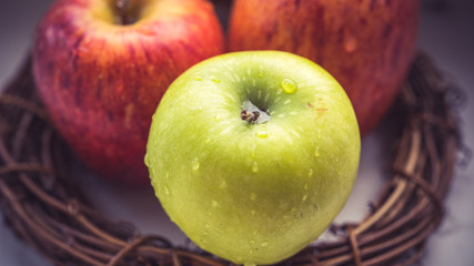 Apple harvest, Oktoberfest. Apple spas, apples in the nest