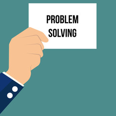 Man showing paper PROBLEM SOLVING text