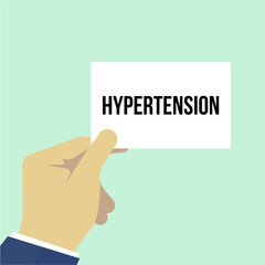 Man showing paper HYPERTENSION text