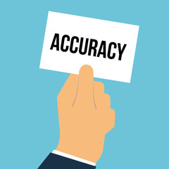 Man showing paper ACCURACY text