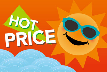 Super sale illustration with smiling sun	