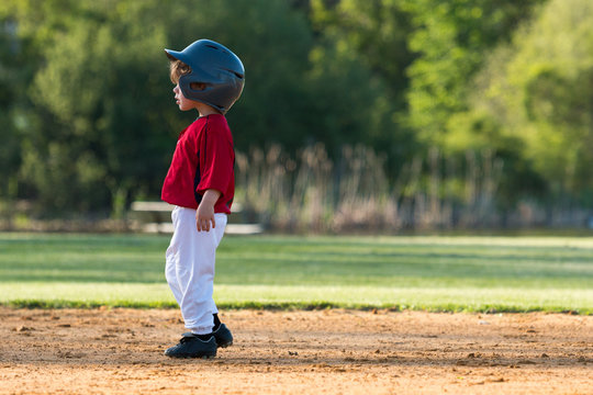 Youth Baseball Boy on Base
