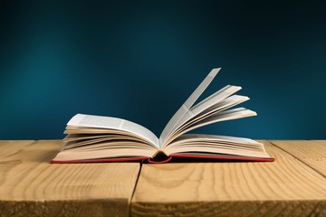 Open Holy bible book on desk