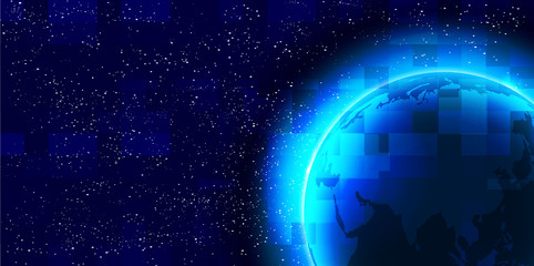 地球　夜空　宇宙　背景