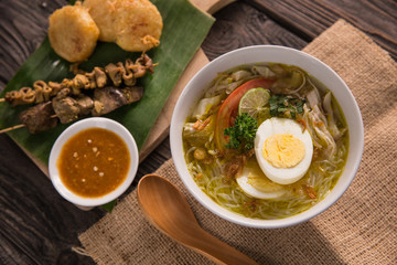 soto ayam, chicken soup with curry