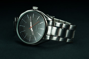 Wrist watch with a dark background