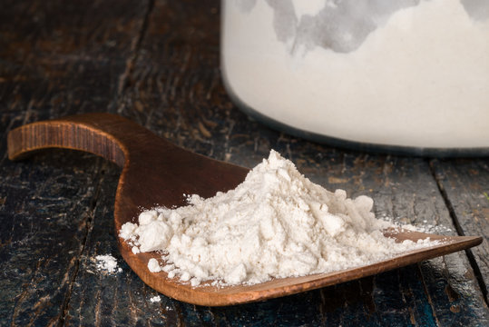 Flour on a Wood Paddle