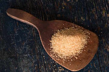 Organic Cane Sugar on Wood Spoon