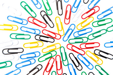 Colorful paper clips background