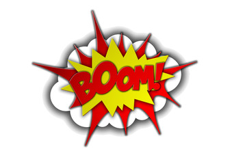 3D paper. carved out of paper. Comic, vintage. Boom inscription. Vector illustration