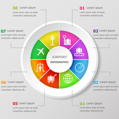 Infographic design template with airport icons
