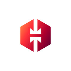 Obraz premium Hexagon Letter H Logo