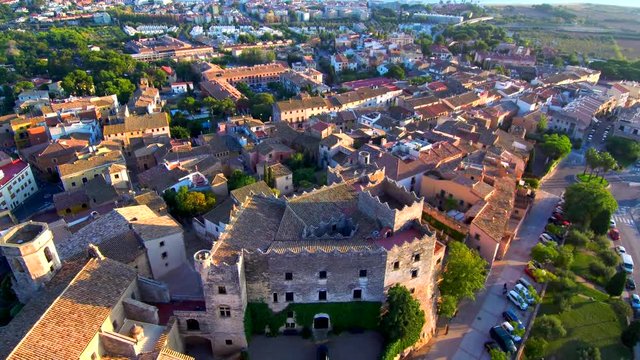 Altafulla desde el aire. Pueblo de Tarrragona en Catalu&ntilde;a,Espa&ntilde;a