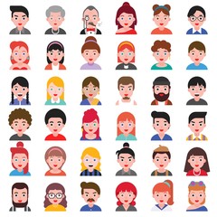 Avatar people icon set 2, flat design