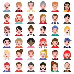 Avatar people icon set 2, flat design