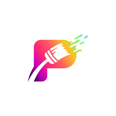 Letter P Painting Logo