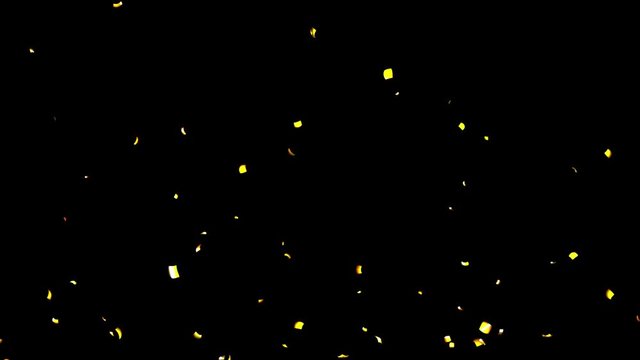 Confetti Gold Clacker 15s  falling with alpha channel matte to place over your own content 紙吹雪