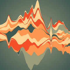 Big data visualization. Streamgraph. Futuristic infographic. Inf
