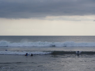 Fototapeta na wymiar Big Wave for surfing at Kuta Beach, Bali Island. Travel in Indonesia, 12th October 2012