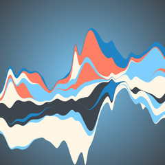 Big data visualization. Streamgraph. Futuristic infographic. Inf