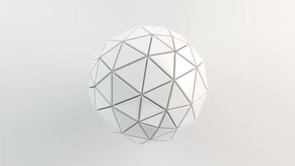 White sphere on the white surface