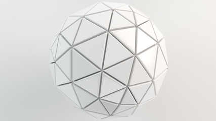 White sphere on the white surface