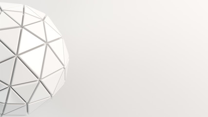 White sphere on the white surface