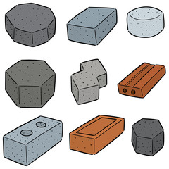 vector set of brick