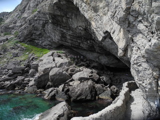 View to a way towards the grotto of Shalyapin in Crimea