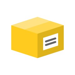 Close parcel box, flat design pixel perfect icon