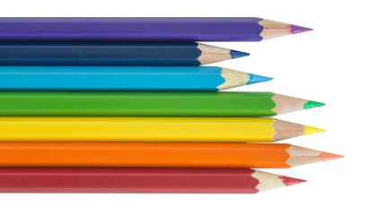 Color pencils of the color of the rainbow