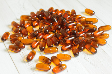 dietary supplements - lecithin. Capsule of lecithin. A sharp mind,a healthy liver.