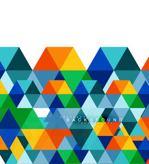Multicolored triangles abstract background, mosaic tiles concept